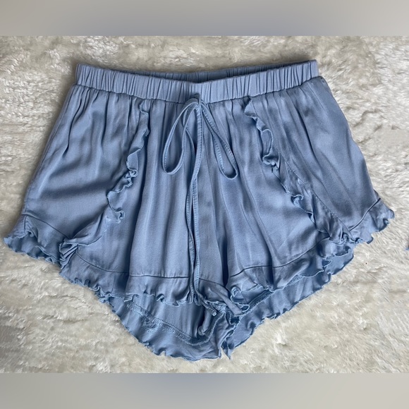 Set of 2 - TOBI - Ruffle Shorts - Dusty Pink Blush + Blue - Size S - Picture 4 of 13